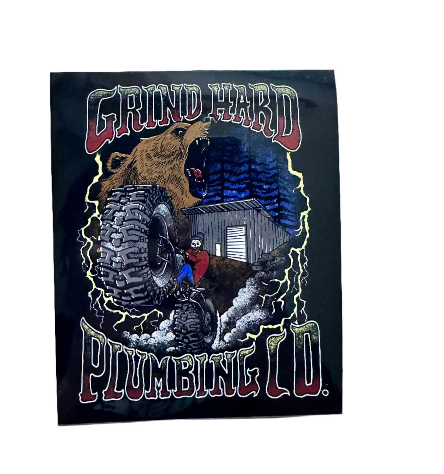 MONSTER CHOPPER IN THE WOODS DECAL