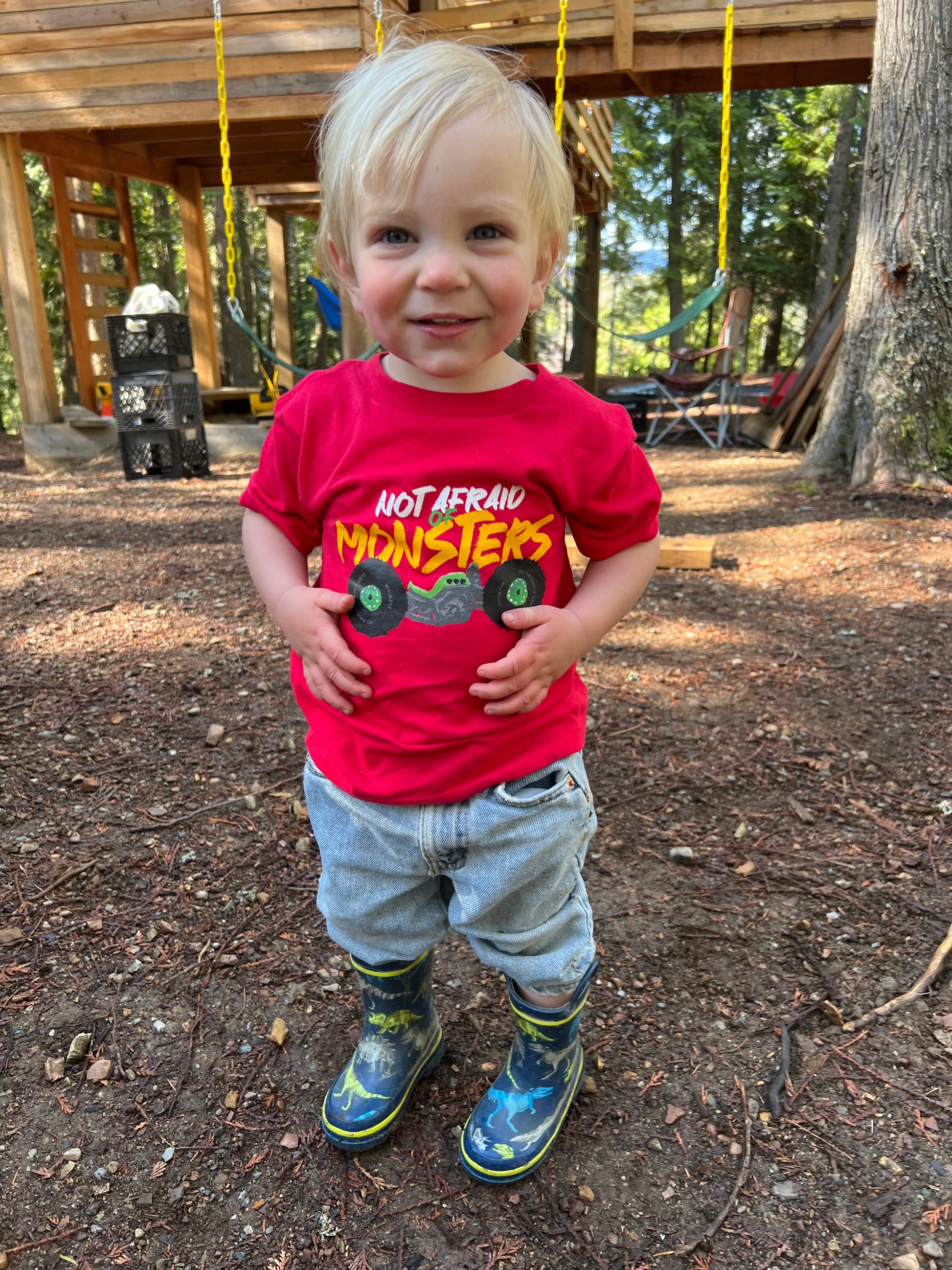 afraid of the monsters Kids: Not Afraid of Monsters Tee – Grind Hard Plumbing Co